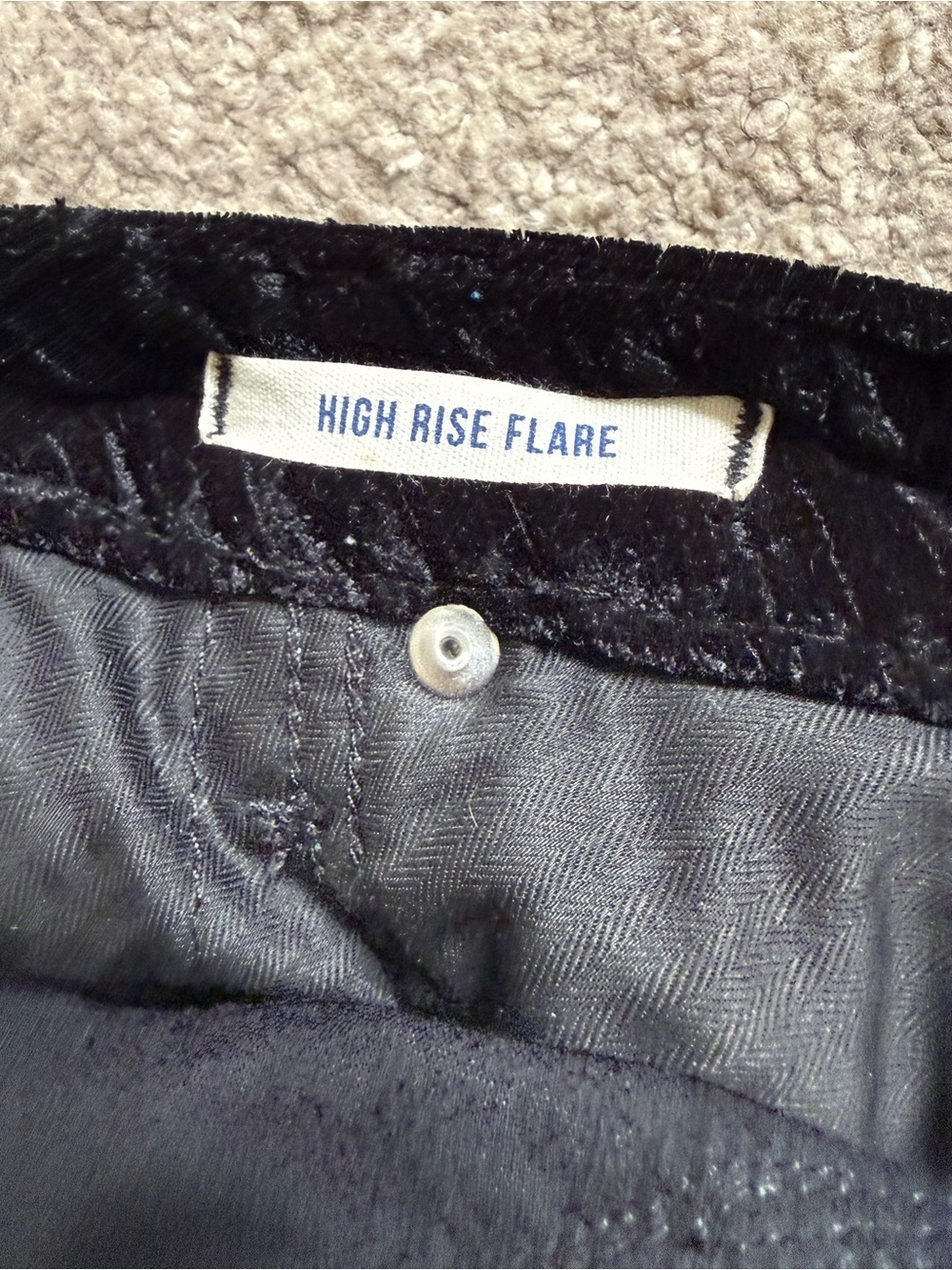 Wrangler Retro Black Velvet Flared Bell Bottom Pants- 26 x 32 - Picture 8 of 9